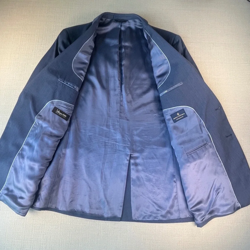 Brooks Brothers Blazer Mens 46R Blue Fitzgerald Fit Tollegno 1900 Wool Jacket